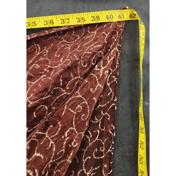 Elegant Brown Sheer Floral Scarf With Fringe Wrap Shawl Oversized 42"x82" - Picture 5 of 13